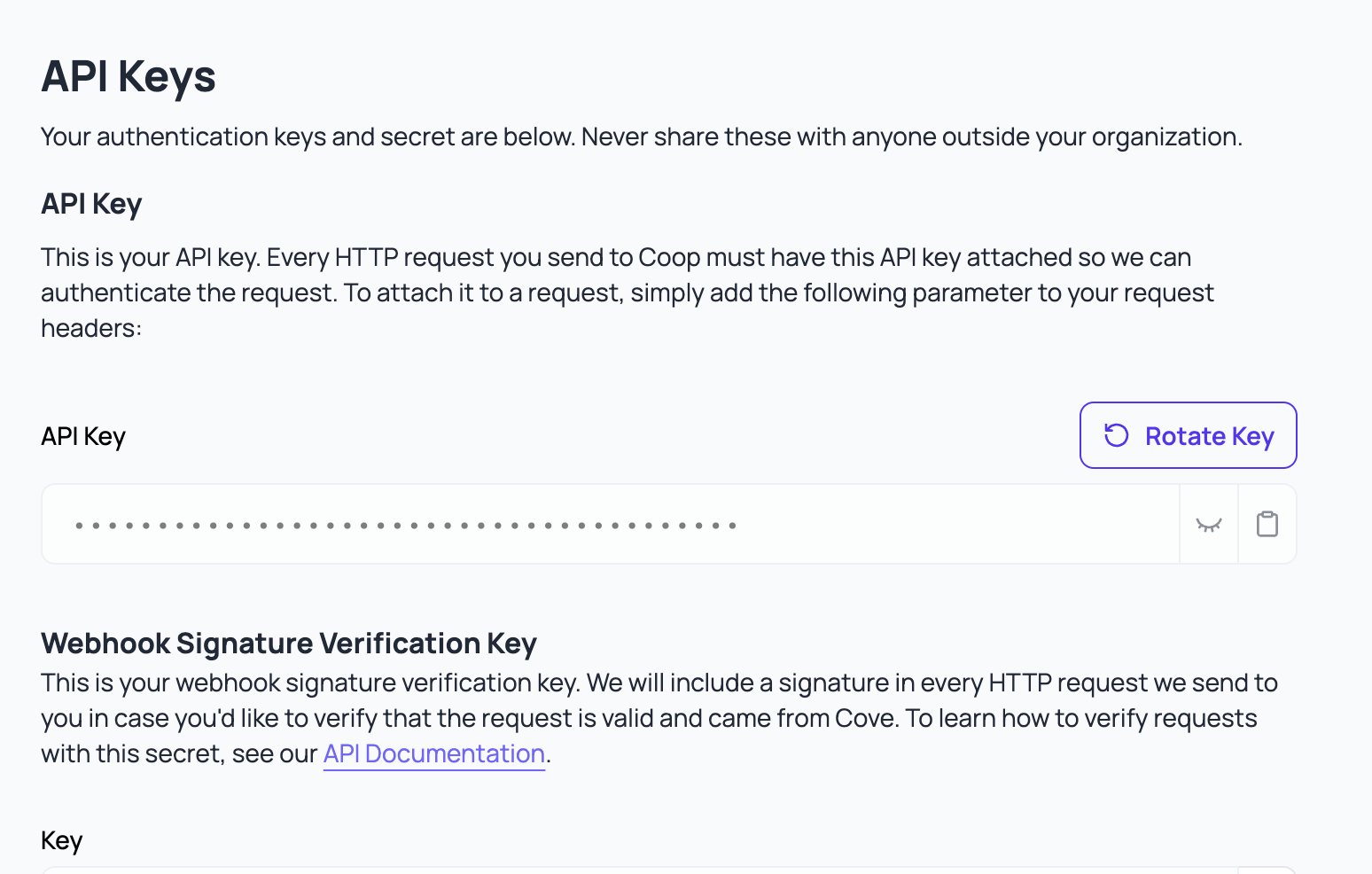 Coop integration page showing two cards to set up API access to Google’s Content Safety API and OpenAI’s Moderation API