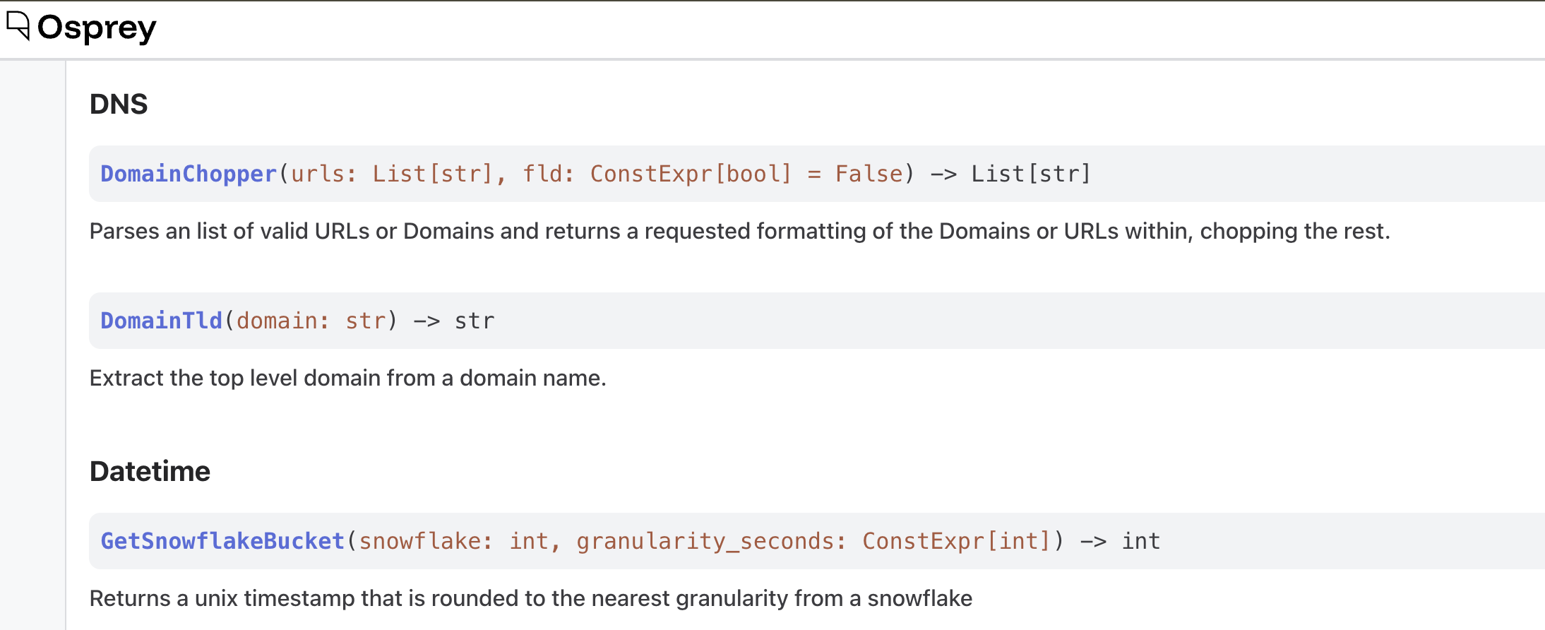 UDF Documentation